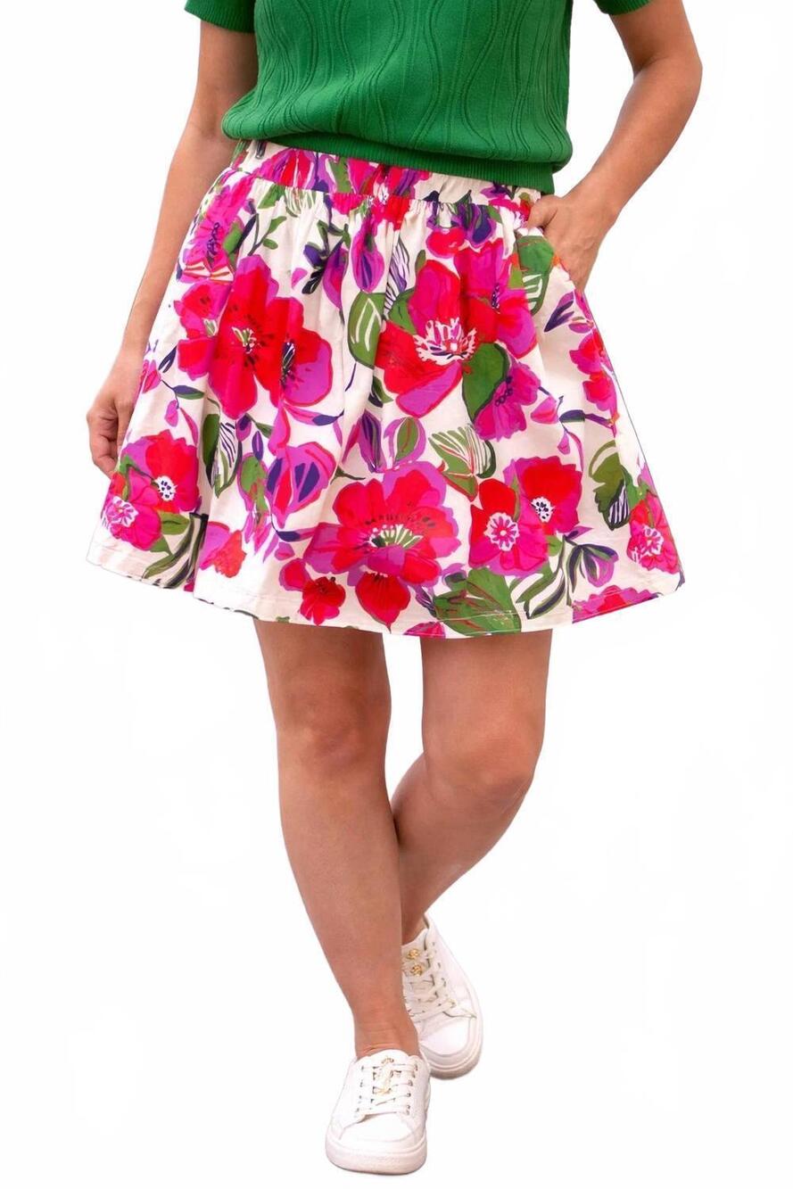 NEW THML floral print mini skirt in multi
